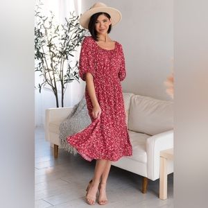 NWT NeeSees' Dresses Abbygail Peasant Dress Medium